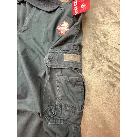 Unionbay Mens 44X32 True Navy Cotton Survivor Cargo Pants Baggy Belt Included - Picture 9 of 15